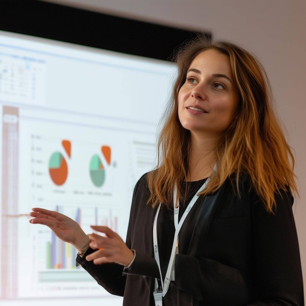 lady presenting a powerpoint